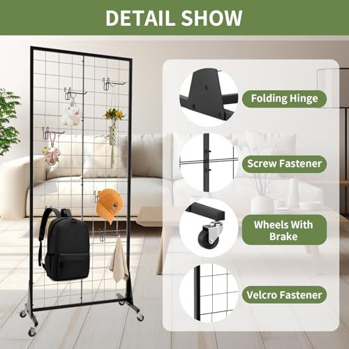 2- Packs 2' x 5.5' Grid Wall Panels Standing Wire Grid, Display - Image 5