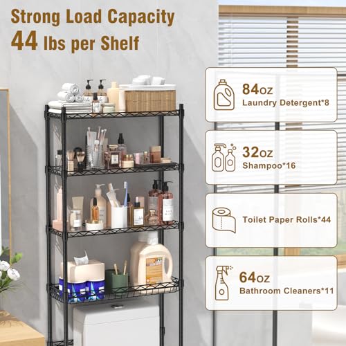 4 Tier Over The Toilet Storage Rack, Bathroom Organizers - Image 6