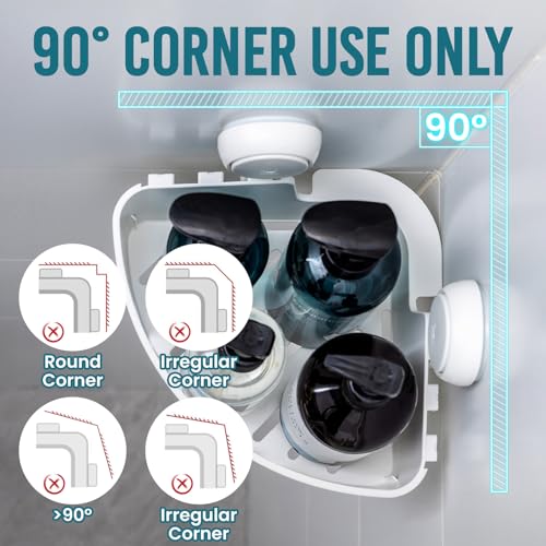 TAILI Corner Shower Caddy with Suction Cups, Wall Mounted - Image 3