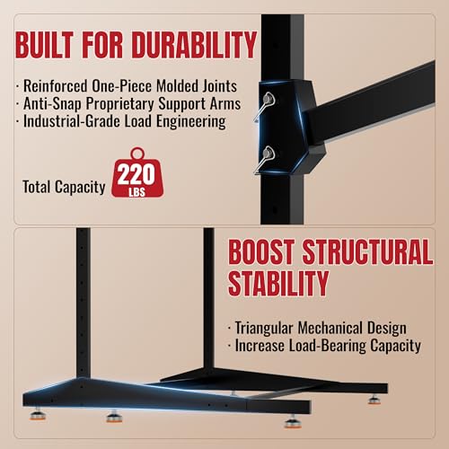 2-Tier Freestanding Kayak Rack, 220lb Heavy Duty Stand - Image 5