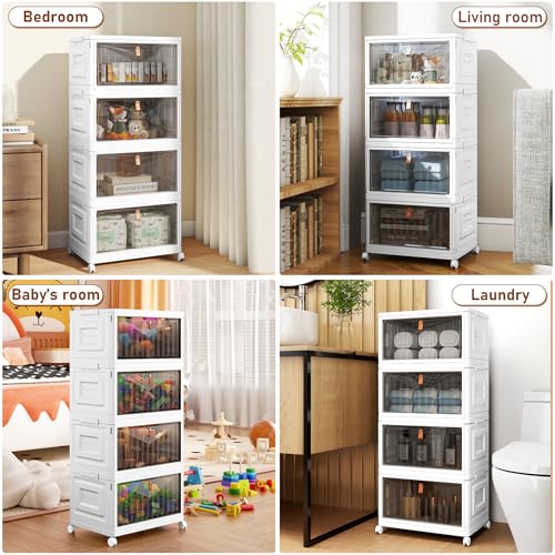 Wise Oannes Closet Organizers and storage with Wheels, 23QT White - Image 7