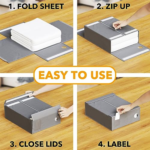 SpaceAid 4 Pack Bed Sheet Organizers and Storage - Image 4