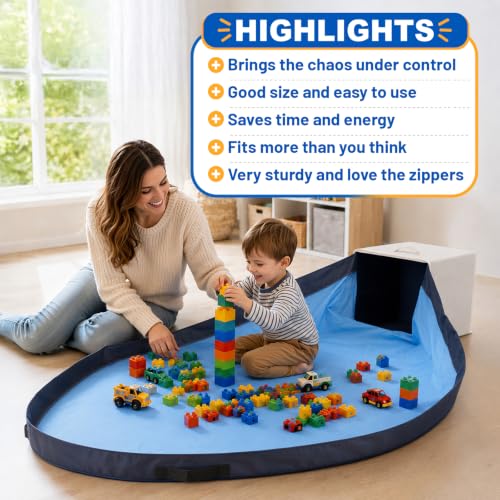 Toy Storage Organizer with Attached Play Mat for Kids – - Image 5
