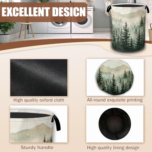 Misty Forest Landscape Laundry Basket,Waterproof | Home Organization - Image 6