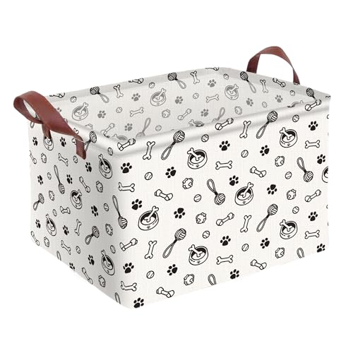 Dog Paw Storage Basket Waterproof Canvas Toy Storage Bin - Image 2