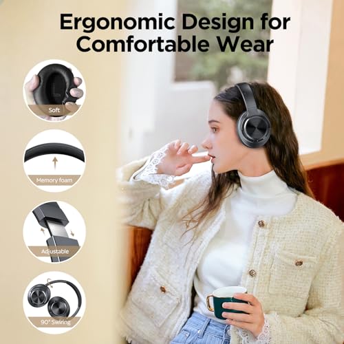Hybrid Active Noise Cancelling Headphones 130H Wireless Over Ear - Image 7