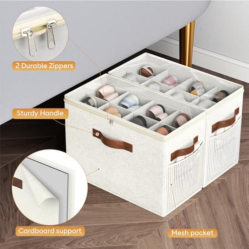 2 Pack Shoe Organizer for Closet, Foldable Shoe Storage - Image 7