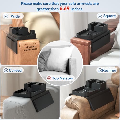 Couch Arm Tray Silicone Couch Arm Cup Holder Wide Sofa - Image 3