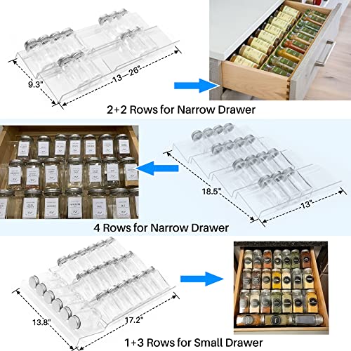Antimbee 4-Pack Spice Drawer Organizer, 4-Tier Clear Spice Rack - Image 5
