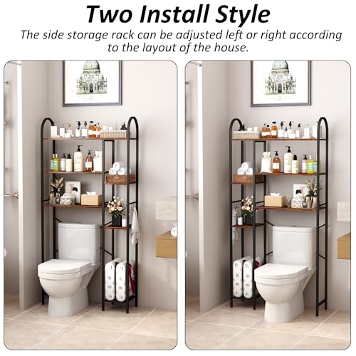HOMEFORT Over The Toilet Storage with Side Rack, 6-Tier - Image 5