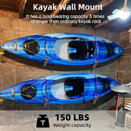 26" Kayak Wall Mount Storage Rack With Foam Padded, 150lb - Image 6