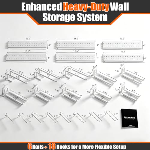 Garage Tool Organizer Wall Mount 99 inches with 18 | Home Organization - Image 4