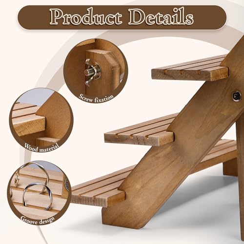 3 Tier Wooden Display Stand, Retail Jewelry Card Sta | Jewelry Organiz - Image 4