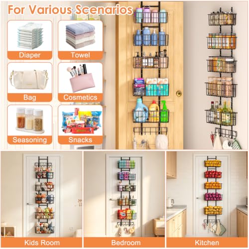 Hongtamoya Adjustable Over the Door Organizer, Metal Hanging Door - Image 7