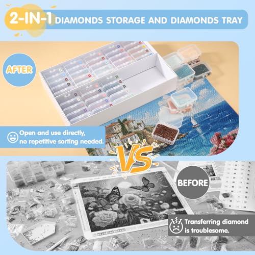 50PCS Diamond Art Storage Containers, 2-in-1 Trays with Lids - Image 4