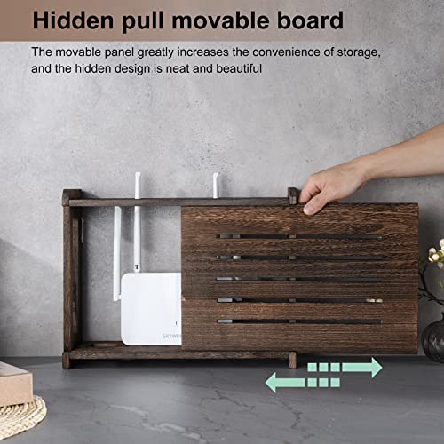 Wooden Router Shelf Wall Mount WiFi Router Storage Box - Image 4