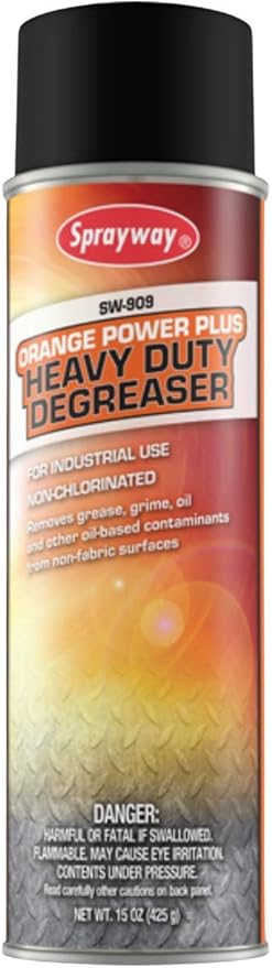 Sprayway SW909-12PK Industrial Heavy Duty Orange Power Plus Degreaser, 15 oz, Pack of 12