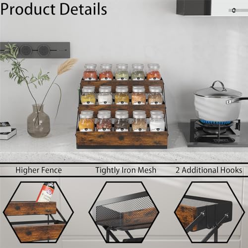 3 Tier Spice Rack Organizer for Cabinet, Foldable Spice Rack - Image 4