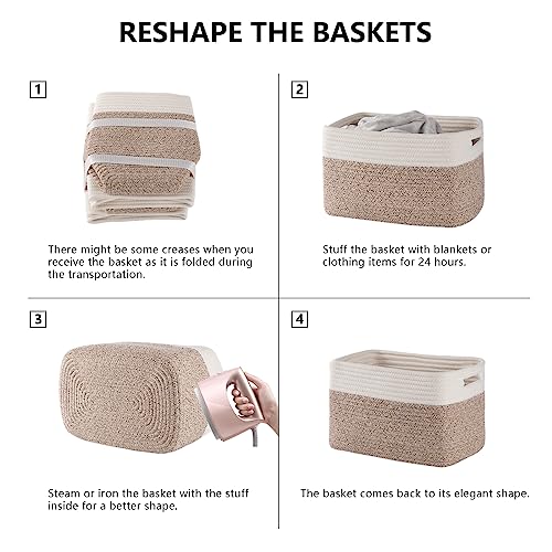 4 Pack Storage Baskets for Organizing, Woven Baskets for Shelves - Image 7