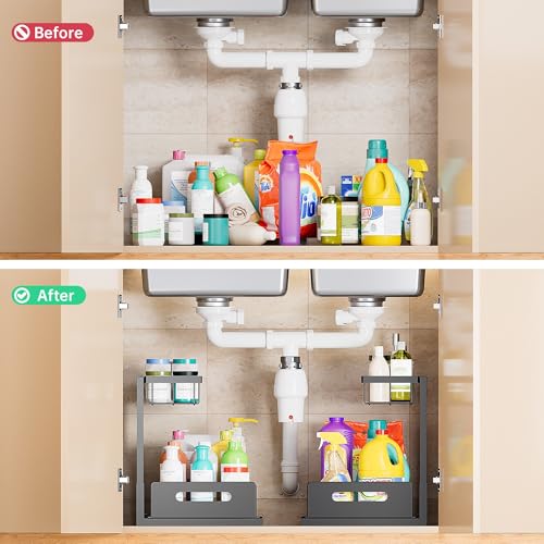 Under Sink Organizer and Storage 2 Pack, Slide Out Cabinet - Image 4