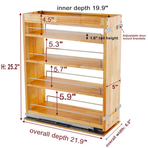 OCG 4-Tier Pull Out Kitchen Cabinet Spice Rack Holder - Image 3