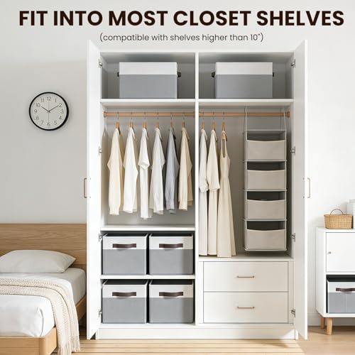 4 Pack Large Closet Storage Baskets Bins for Shelves | Home Organizati - Image 4