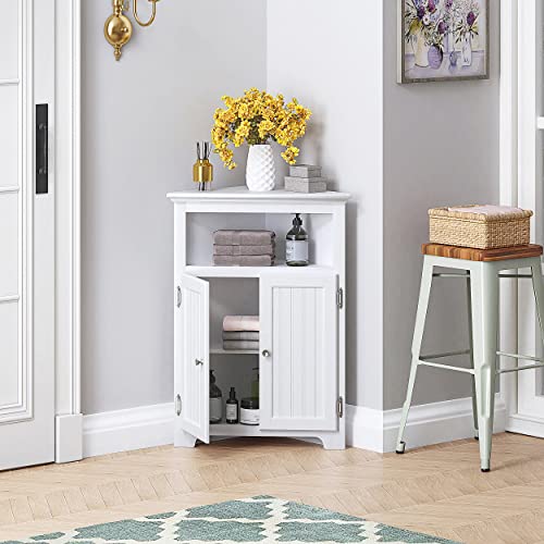 UTEX Corner Bathroom Cabinet with Doors and Adjustable Shelf - Image 4
