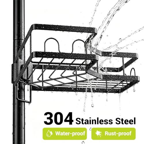 Standing Corner Shower Caddy - 4-Tier Rustproof Adjustable Shower - Image 3