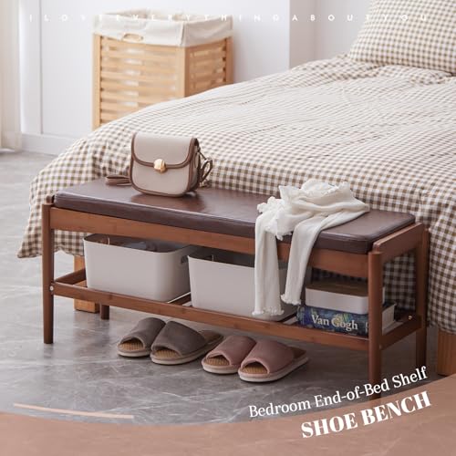 Shoe Rack Bench Entryway Bamboo Shoe Storage Bench | Home Organization - Image 7