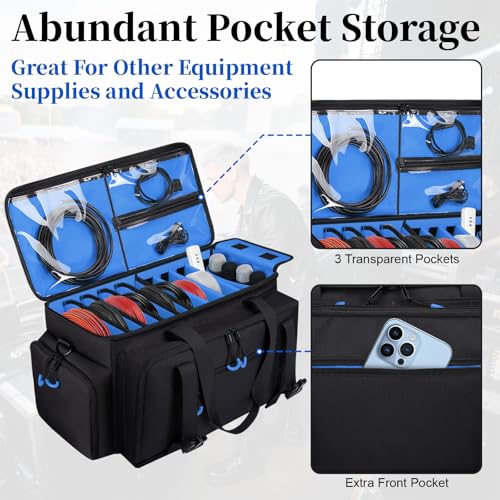 Large Dj Cable Bag with Detachable Dividers, Bottom Pad - Image 5