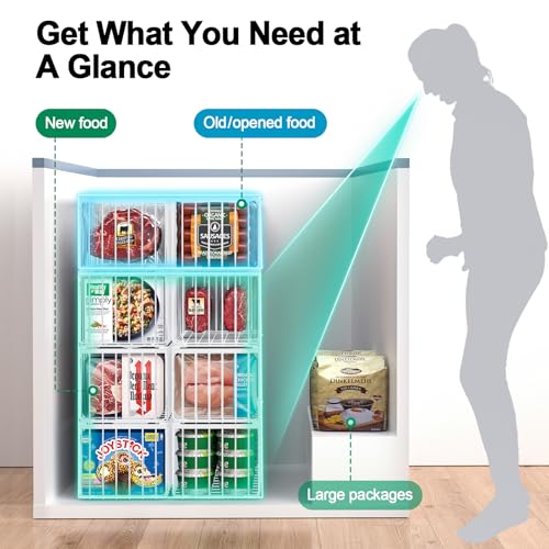 Freezer Organizer Bins, 4 Pack Big Baskets for 5/ 7 Cu.FT - Image 6