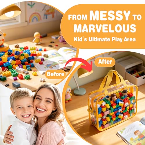 9 Pack Large Clear Toy Storage Bags Waterproof PVC Zipper Pouches - Image 3