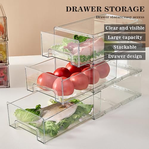 MANO 2Pack Clear Fridge Drawers Pull Out Stackable R | All Products - Image 4