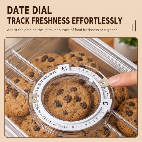 Cookie Storage Containers Airtight, 2 Pack 1.9L & 0.85L Plastic - Image 3