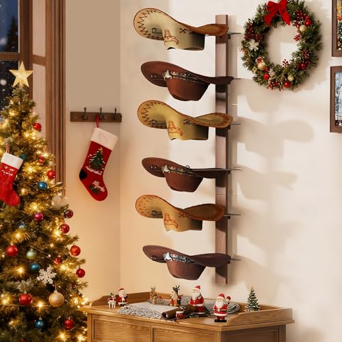 Cowboy Hat Holder, 3-Piece Wall Mount Cowboy Hat Rack - Image 3