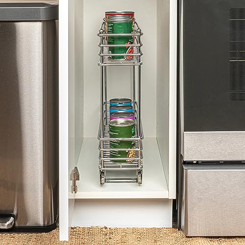 Household Essentials Chrome 2-Tier Sliding Cabinet Organizer, 5" - Image 6