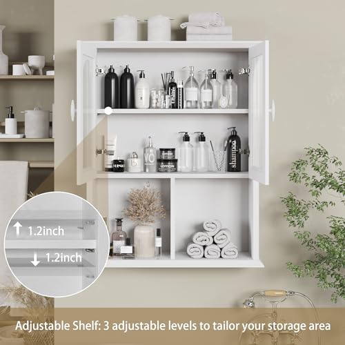CJL Bathroom Wall Cabinet with Fluted Door, 23.6'' x 29.5'' - Image 6