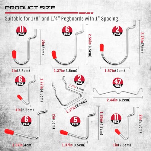 Ultimate 121-Piece Pegboard Hooks Set, Pegboard | Home Organization - Image 5