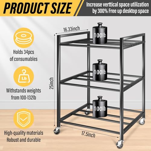 3D Printer Filament Storage Rack,Rolling Filament Spool - Image 3