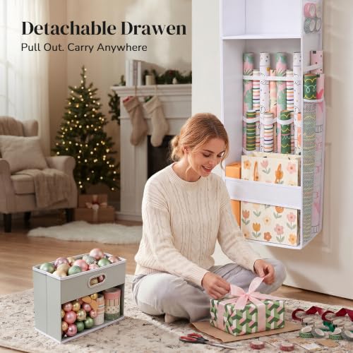 Ordovibe Wrapping Paper Storage Organizer, Over The Door - Image 5