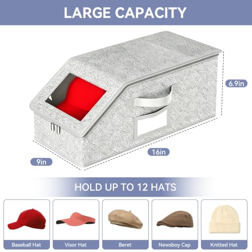 Stackable Hat Storage for Baseball Caps, 2 PCS, Grey - Image 3