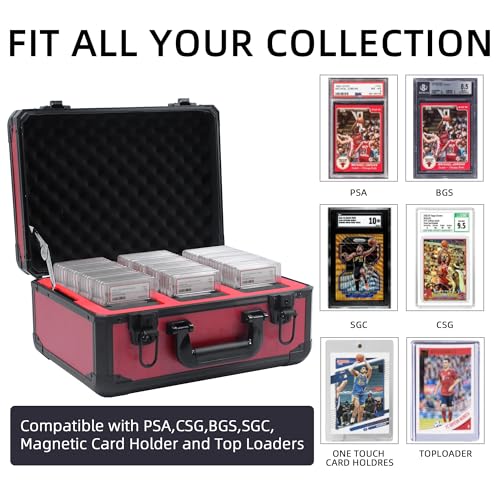 Graded Card Storage Box, RED, 14.17x11.2x7 inches - Image 3