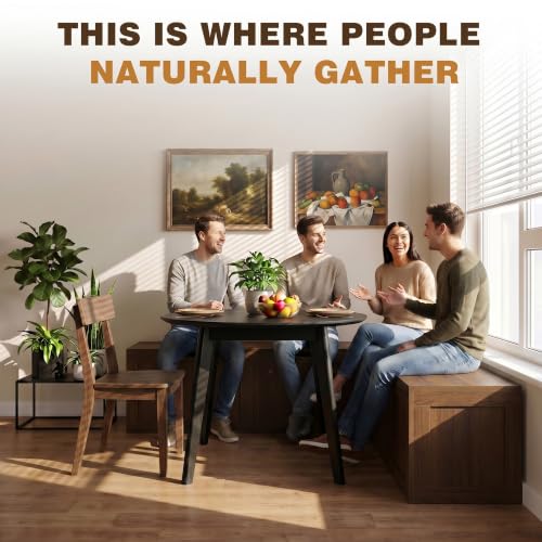 63 Inch L-Shaped Corner Bench with Hidden Storage, Breakfast Nook - Image 7
