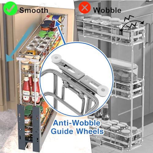 JOWBOOW 4 Inch Pull Out Spice Rack for 9 Inch Base Cabinet - Image 4
