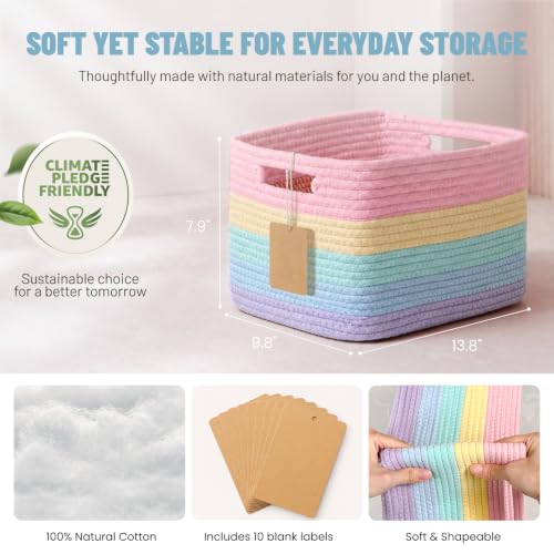 5 Pack Woven Storage Baskets, Decorative Storage Bins - Image 6