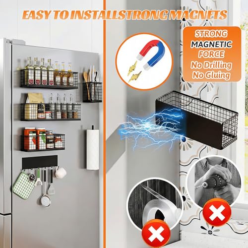 Magnetic Spice Rack Refrigerator,Include Paper Towel - Image 5