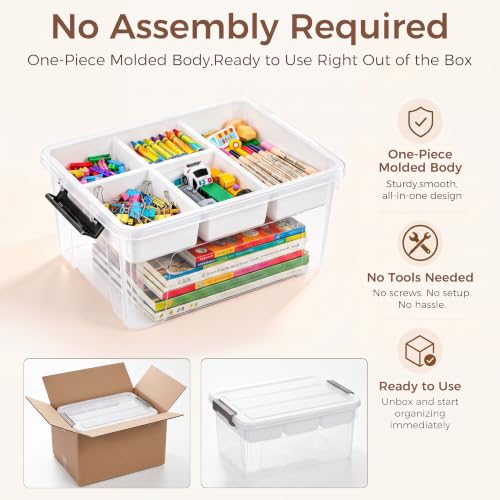 17QT Clear Storage Bins with Lids, Craft Organizers and Storage - Image 7