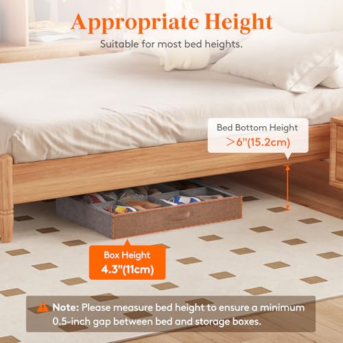 Lifewit 4.3 Inches Under Bed Shoe Storage Organizer Fits 8 Pair - Image 3