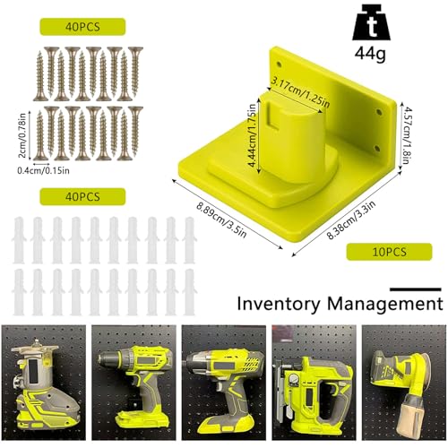 10 Pack Tool Holder Compatible with Ryobi 18V Wall Mount Plastic - Image 3