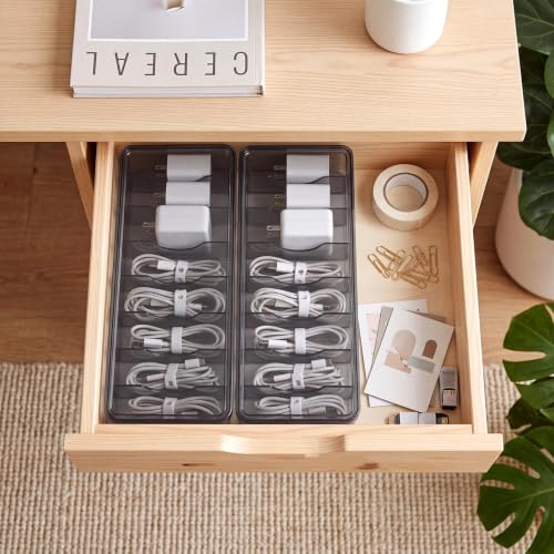 Tatuo Cord Organizer for Drawer Desktop, Gray, 2 Pack - Image 4
